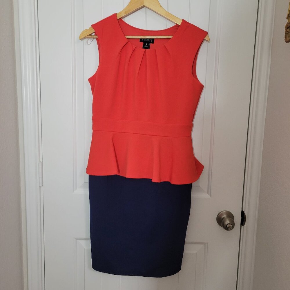 Red and Navy Business Dress Enfocus Studio